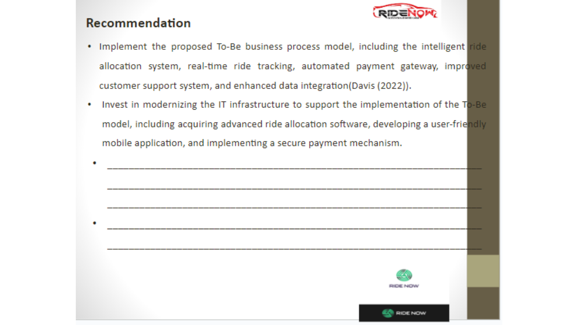MBIS4008 Recommendations