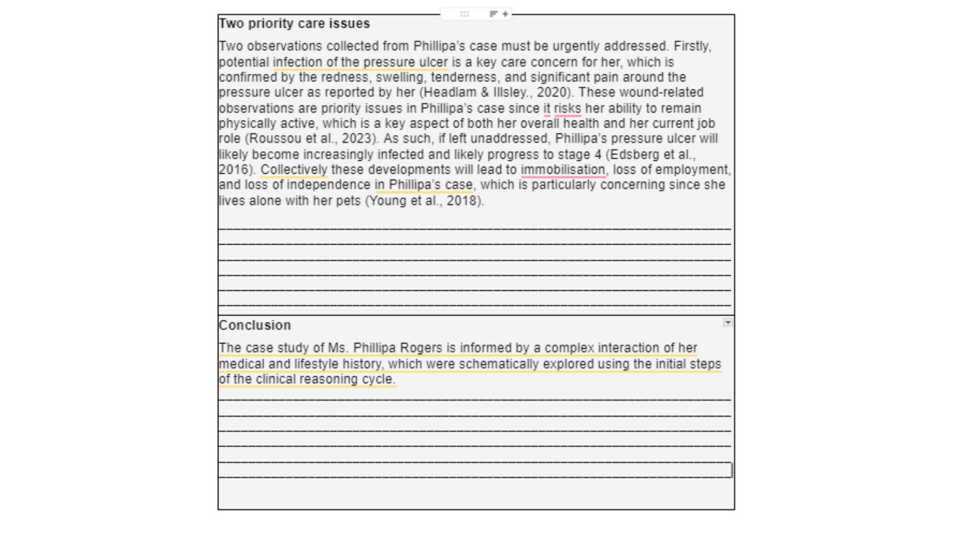 NRS174 Two Priority Care Issues