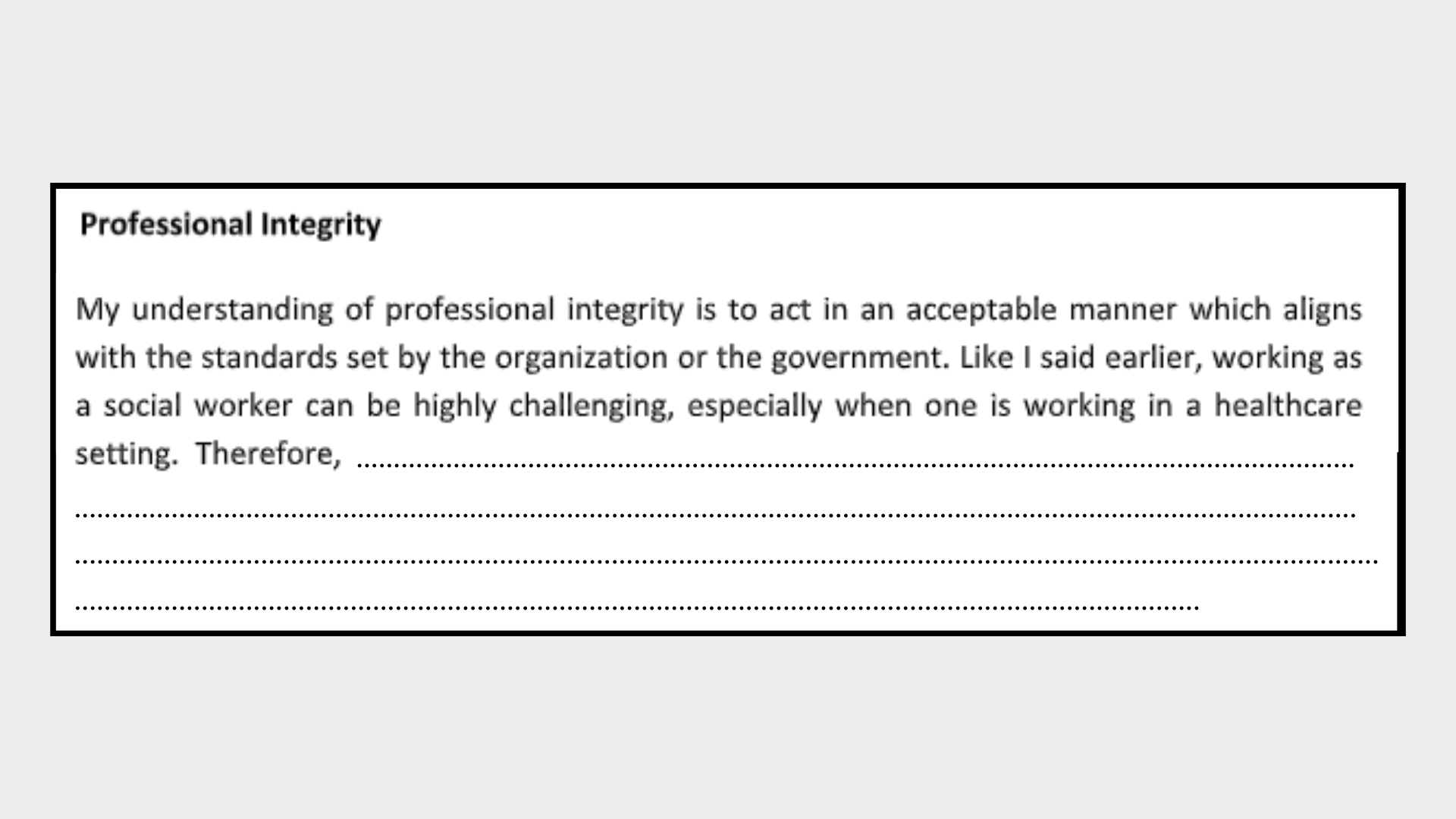 Professional Integrity