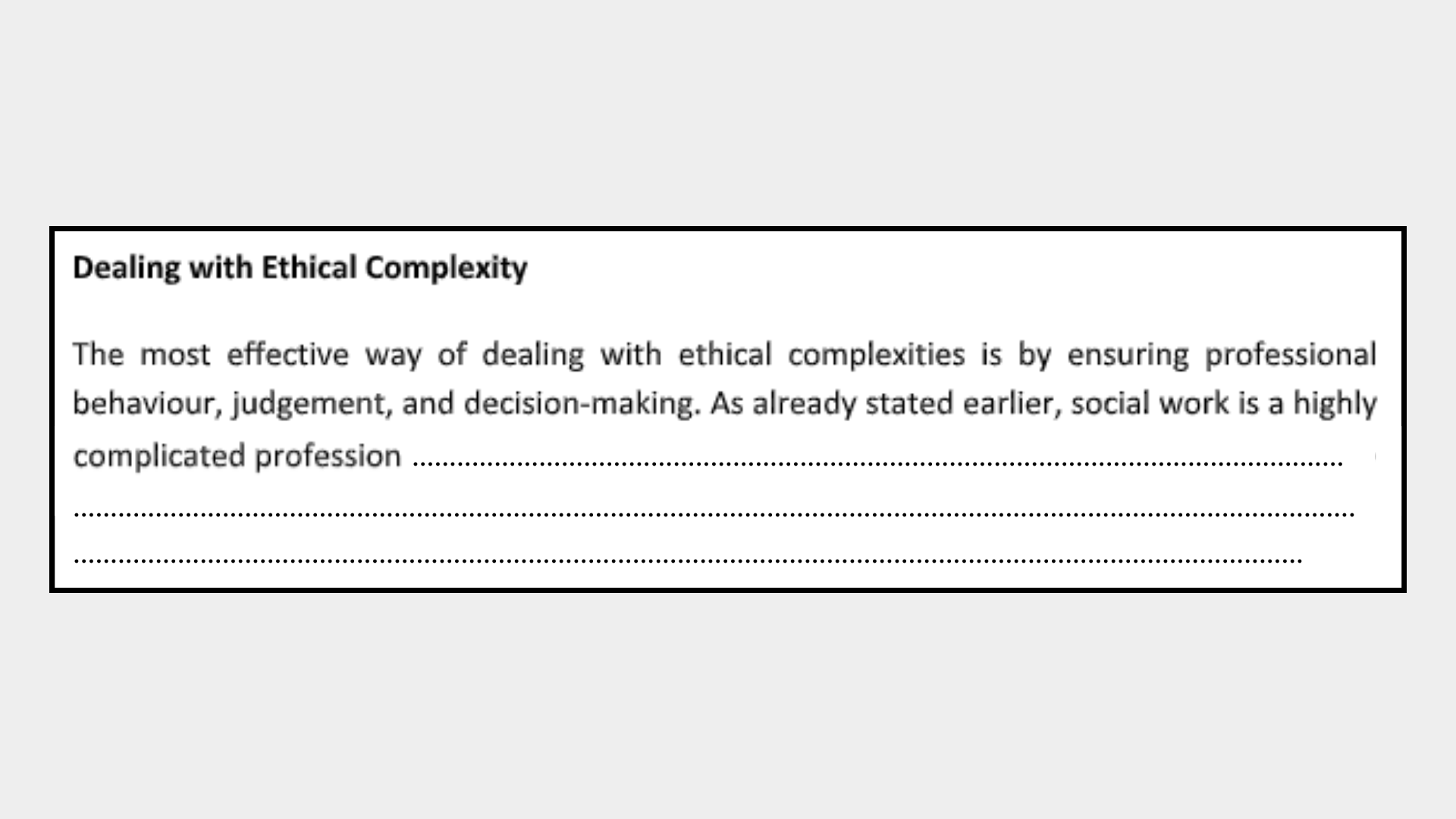 Dealing With Ethical Complexity