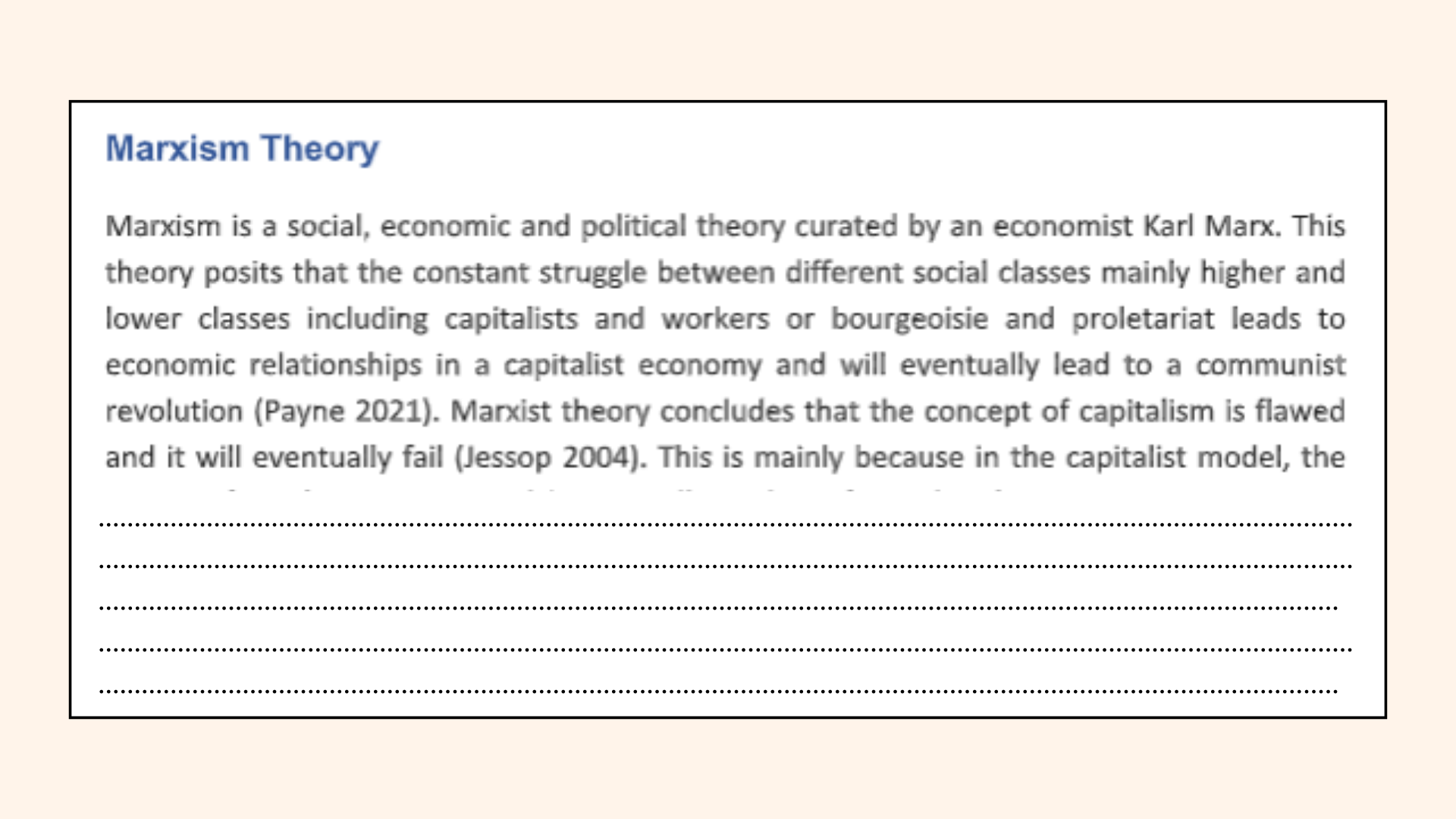 Marxism Theory of the social work theories assignment help.