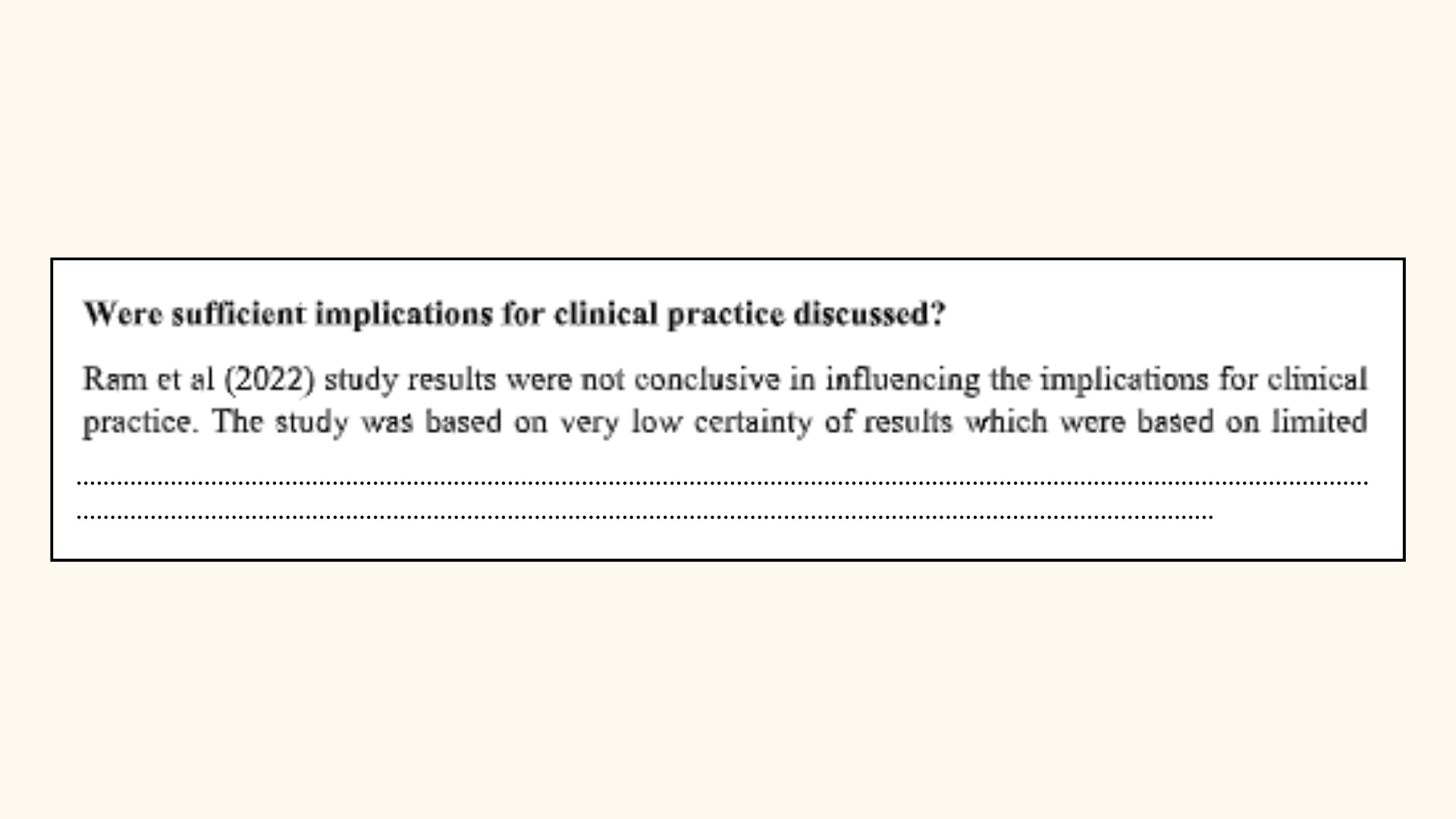 Were sufficient implications for clinical practice discussed?