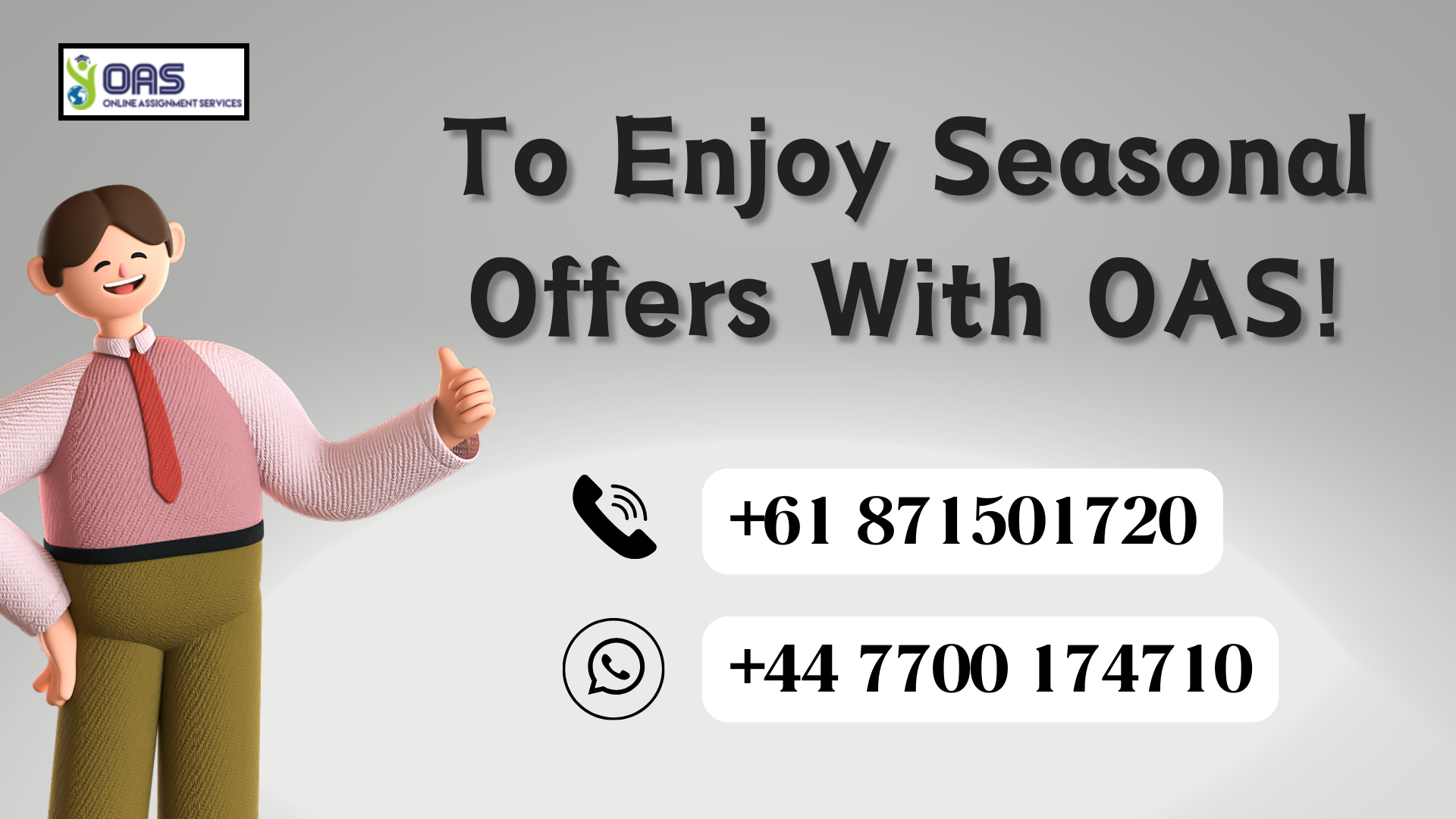 Get seasonal offers when you buy assignment help services from OAS in Australia.