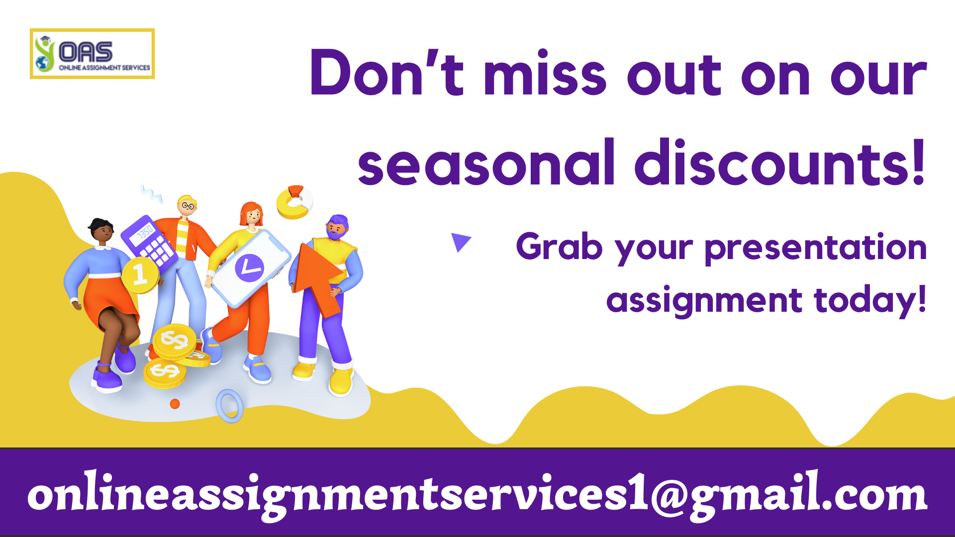 Enjoy seasonal offers when you book presentation assignment help with us.