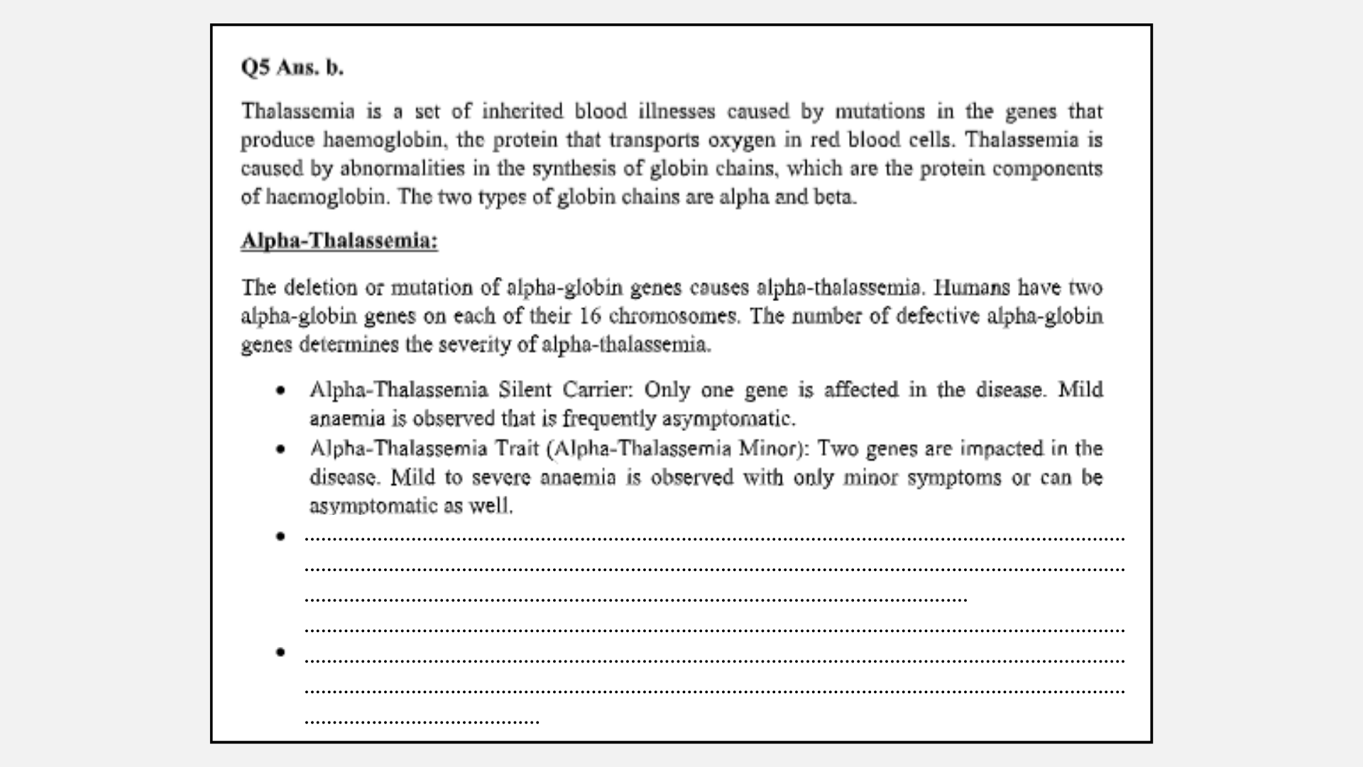 Question 5 Answer B