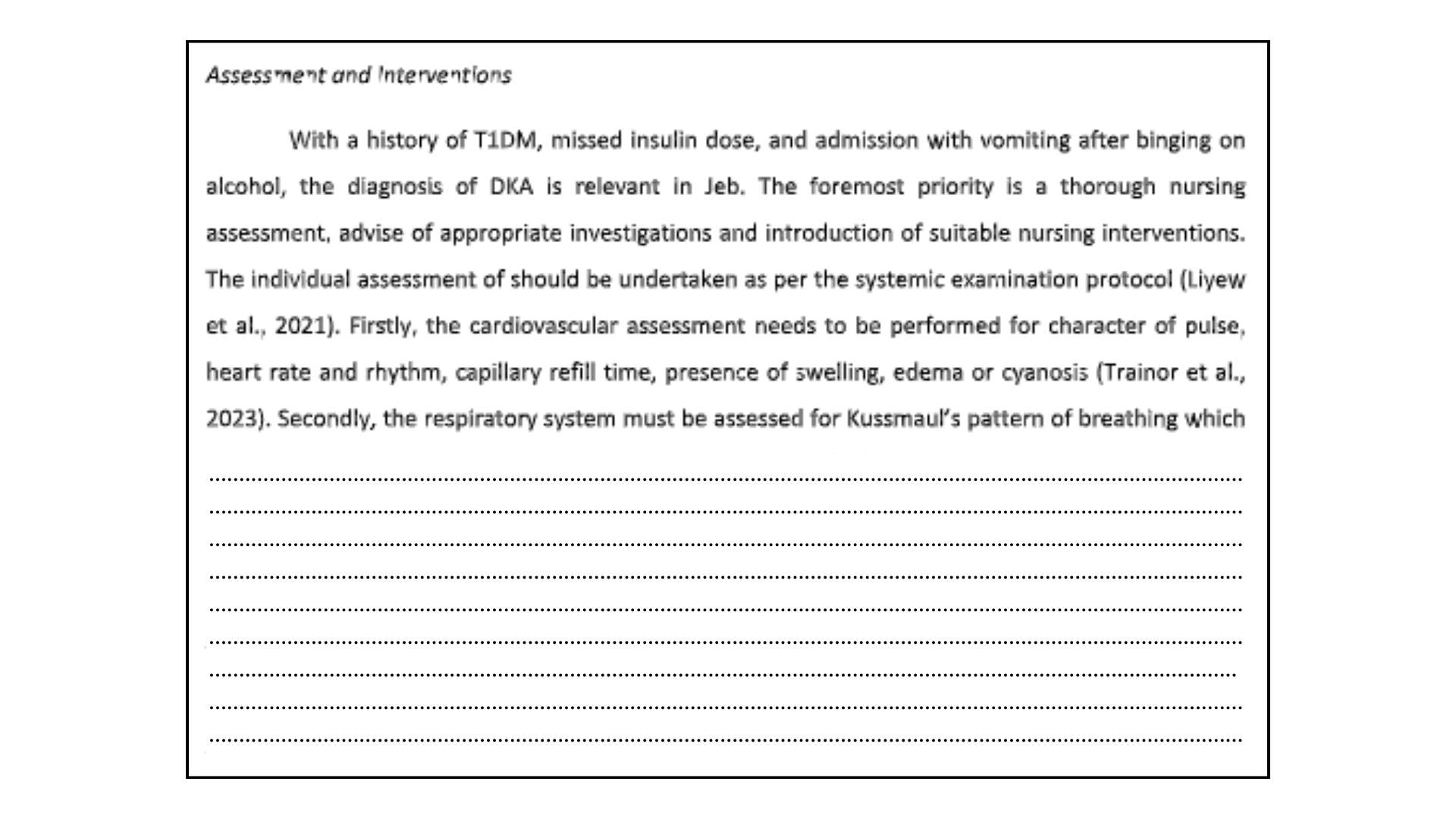 Assessment And Interventions