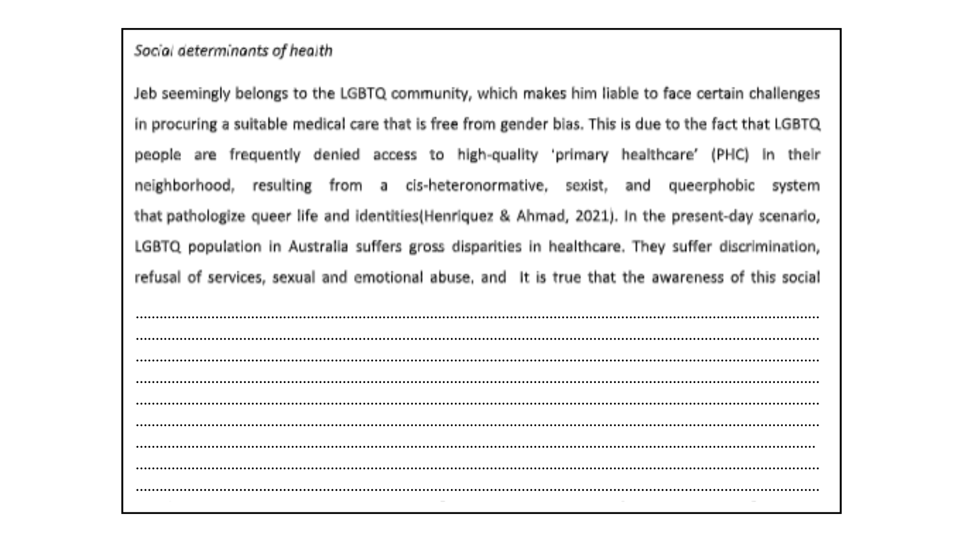 Social Determinants Of Health