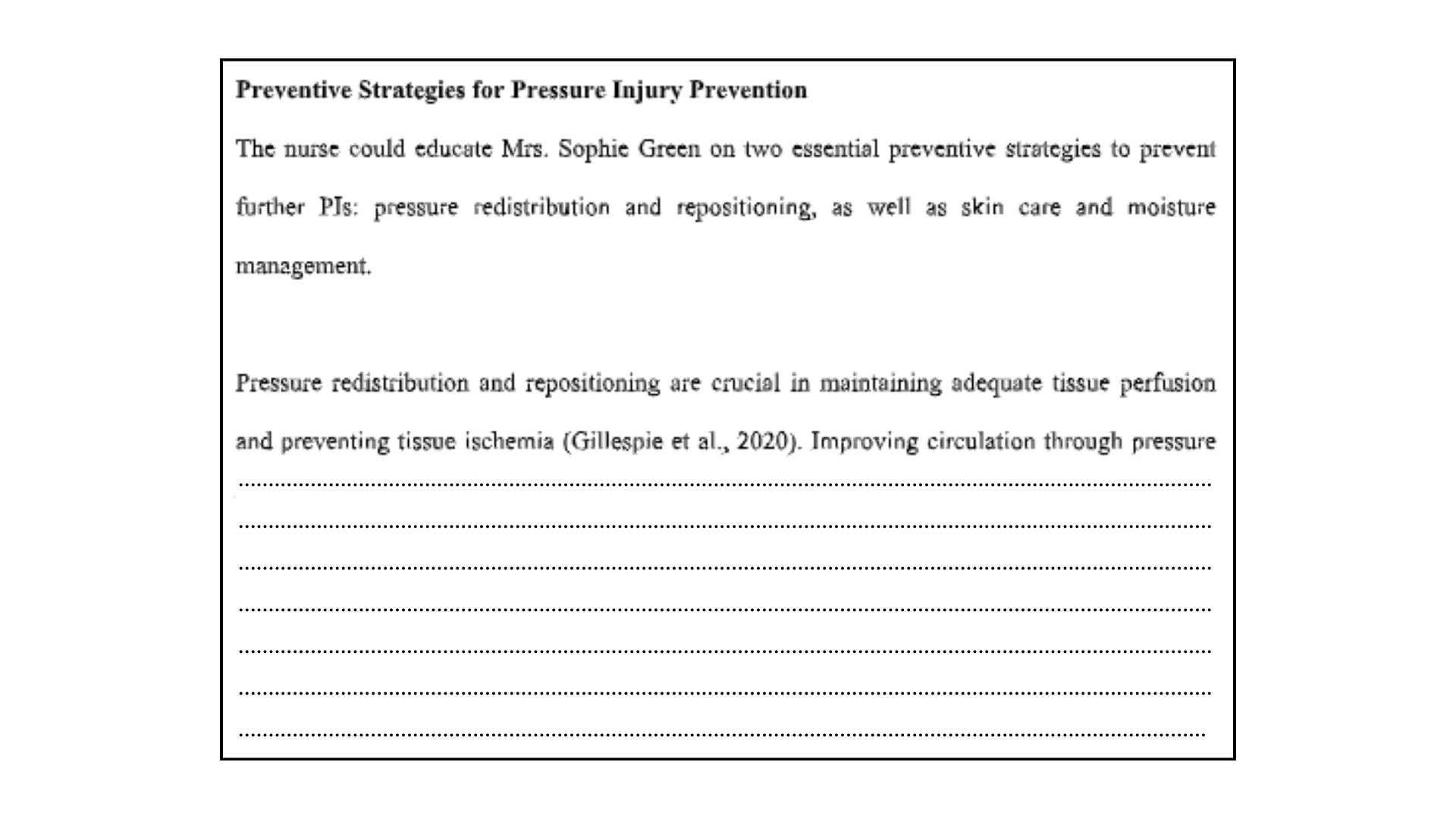 Preventive Strategies For Pressure Injury Prevention