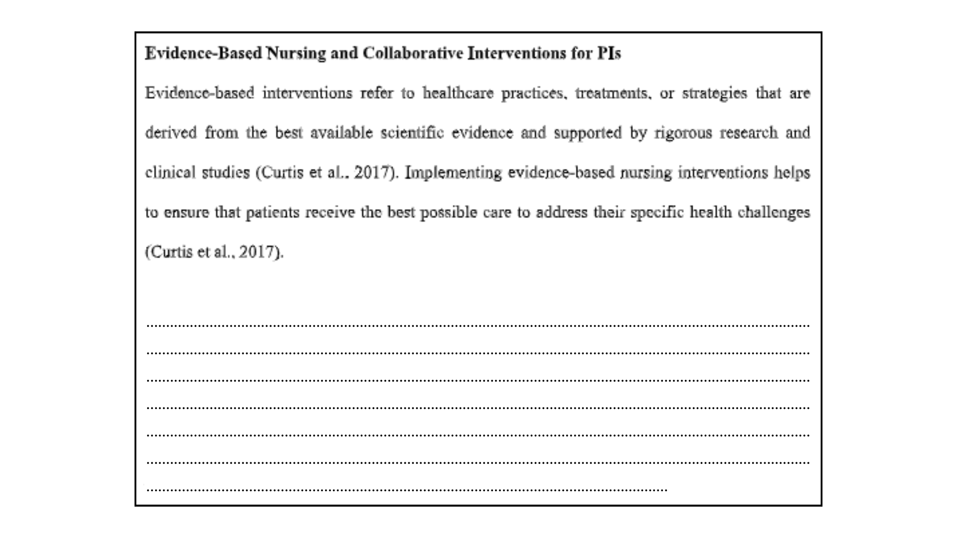 Evidence-Based Nursing And Collaborative Interventions For PIs