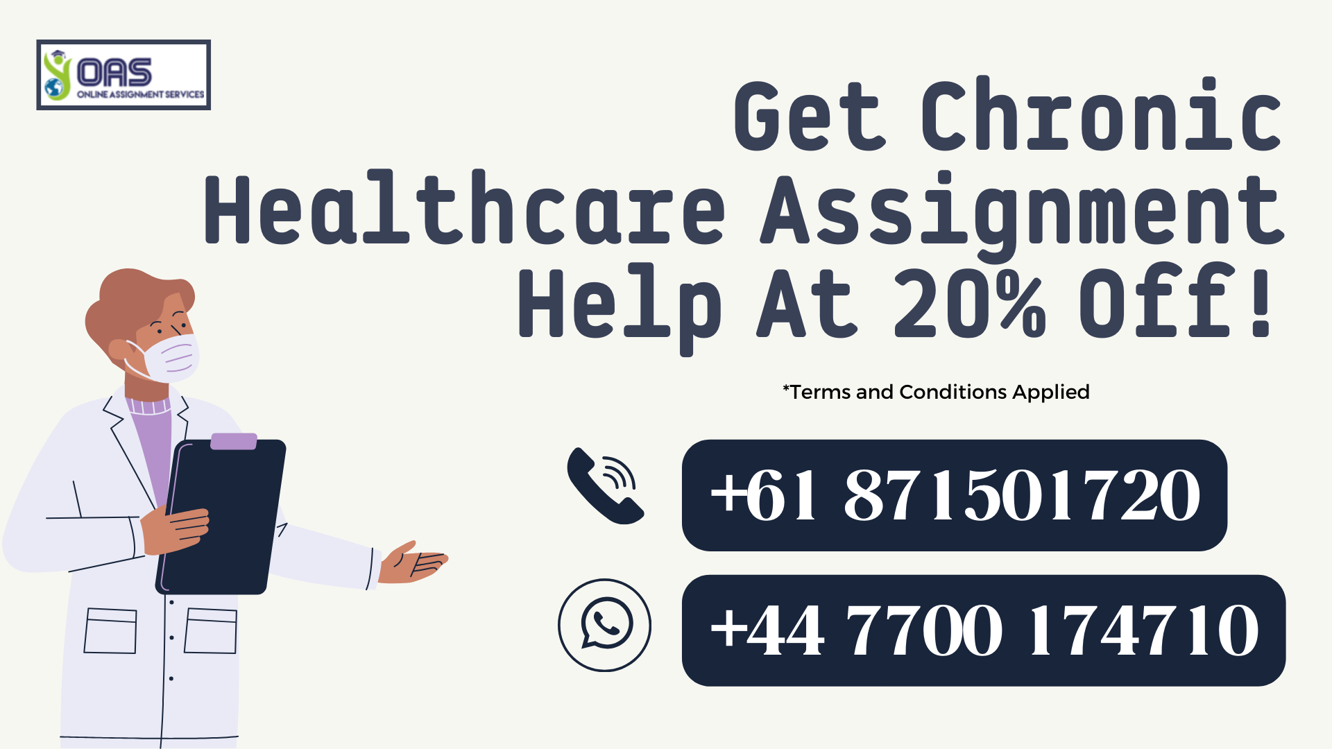 Get chronic healthcare assignment help with OAS at 20% off!