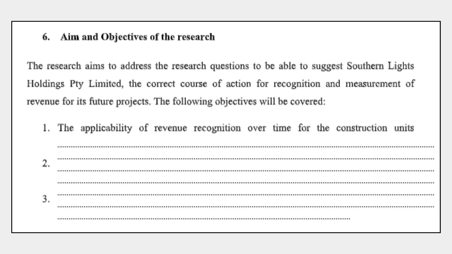 Aim And Objectives Of The Research