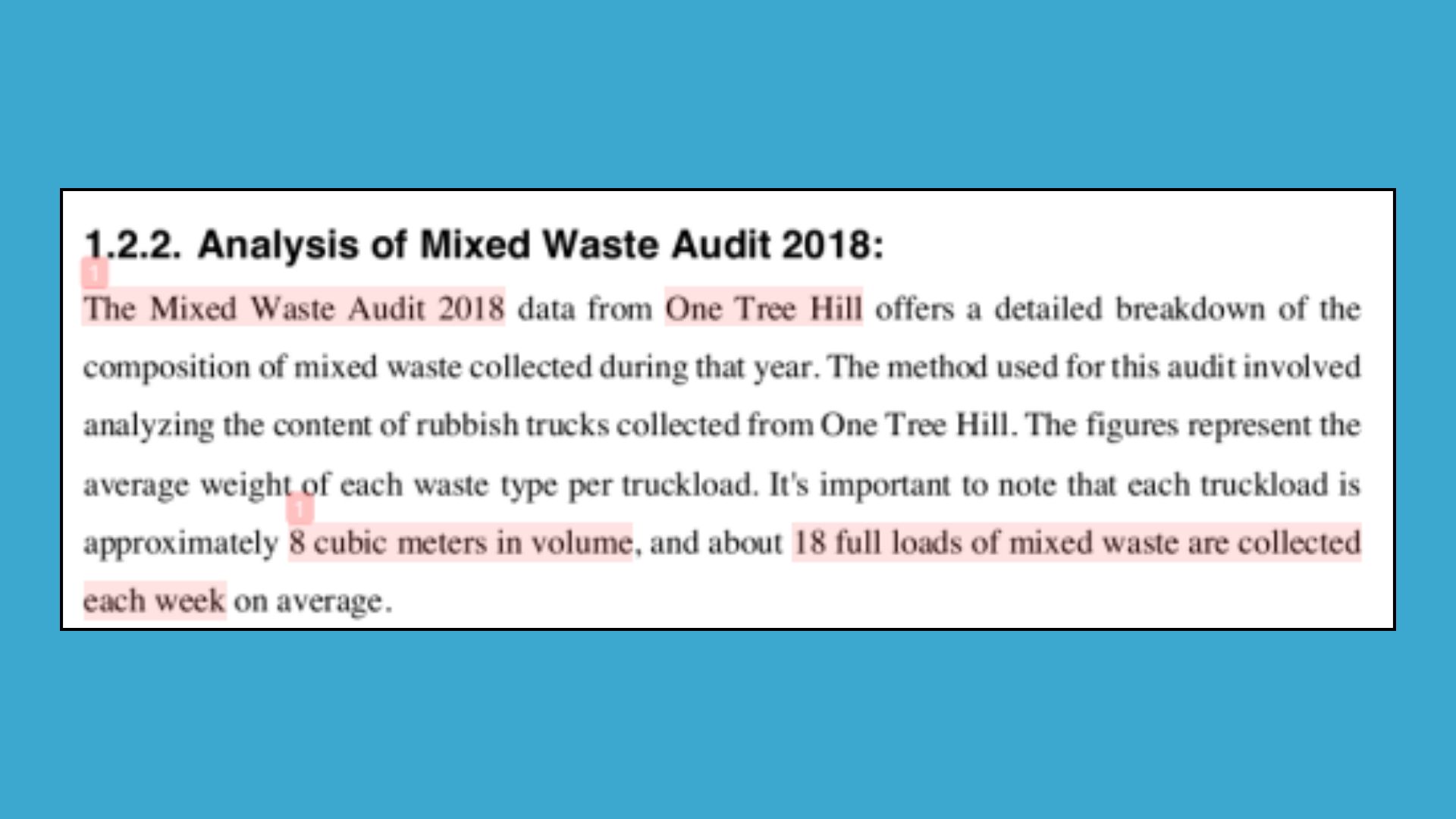 Analysis of mixed waste audit 2018