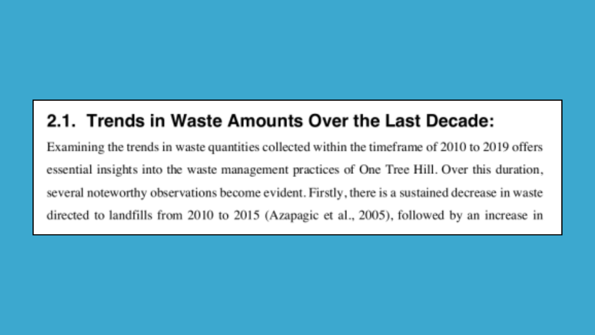 2.1 Trends in waste amounts over the last decade