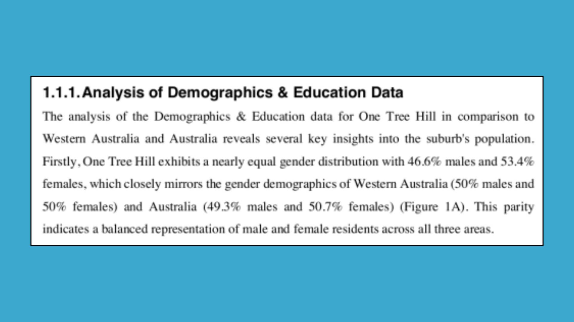 Analysis of demographic and education data