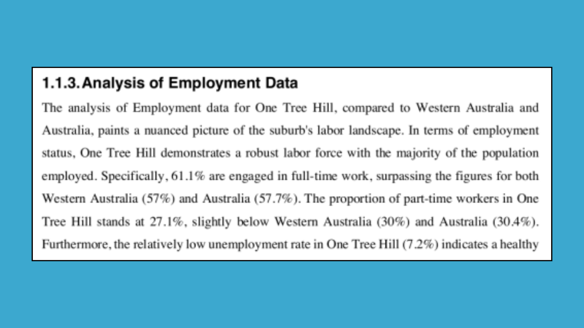 Analysis of employment data