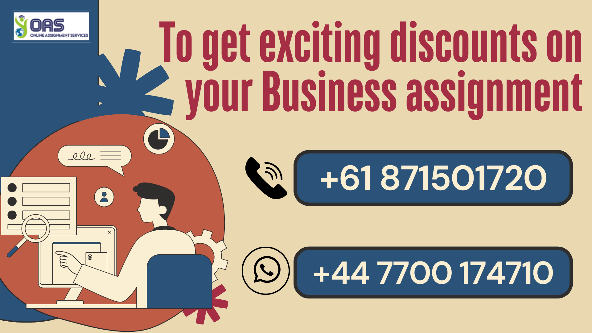 Avail discounts when you book business assignment with us.