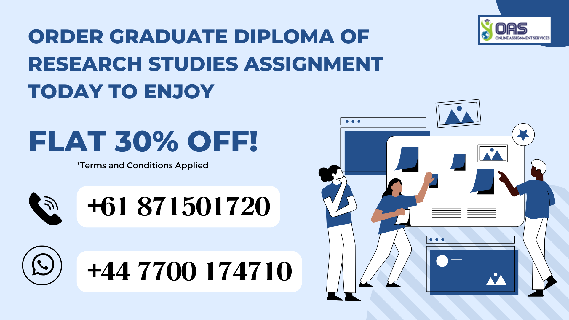 Order graduate diploma of research studies assignment help with us at 30% off!