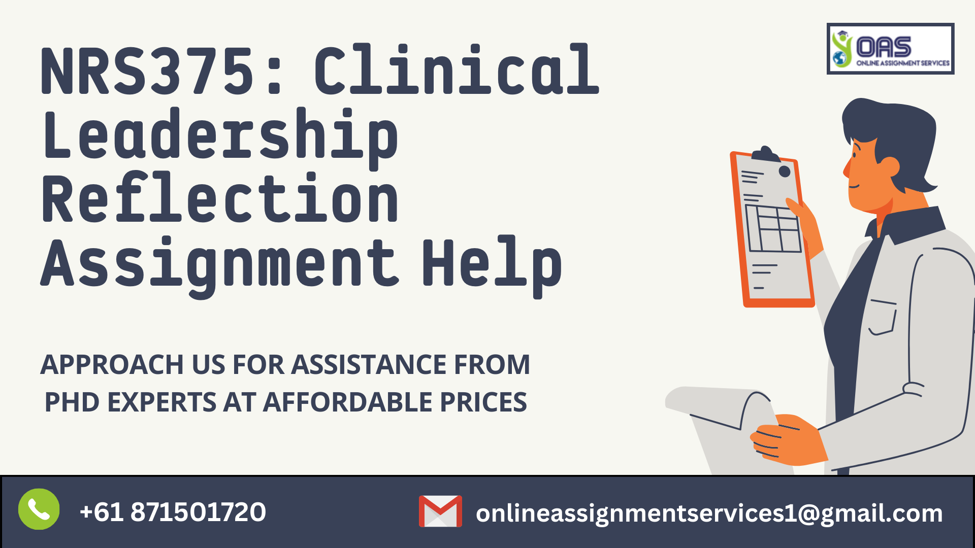 Buy NRS375 Clinical Leadership Reflection Assignment Help in Australia with OAS.