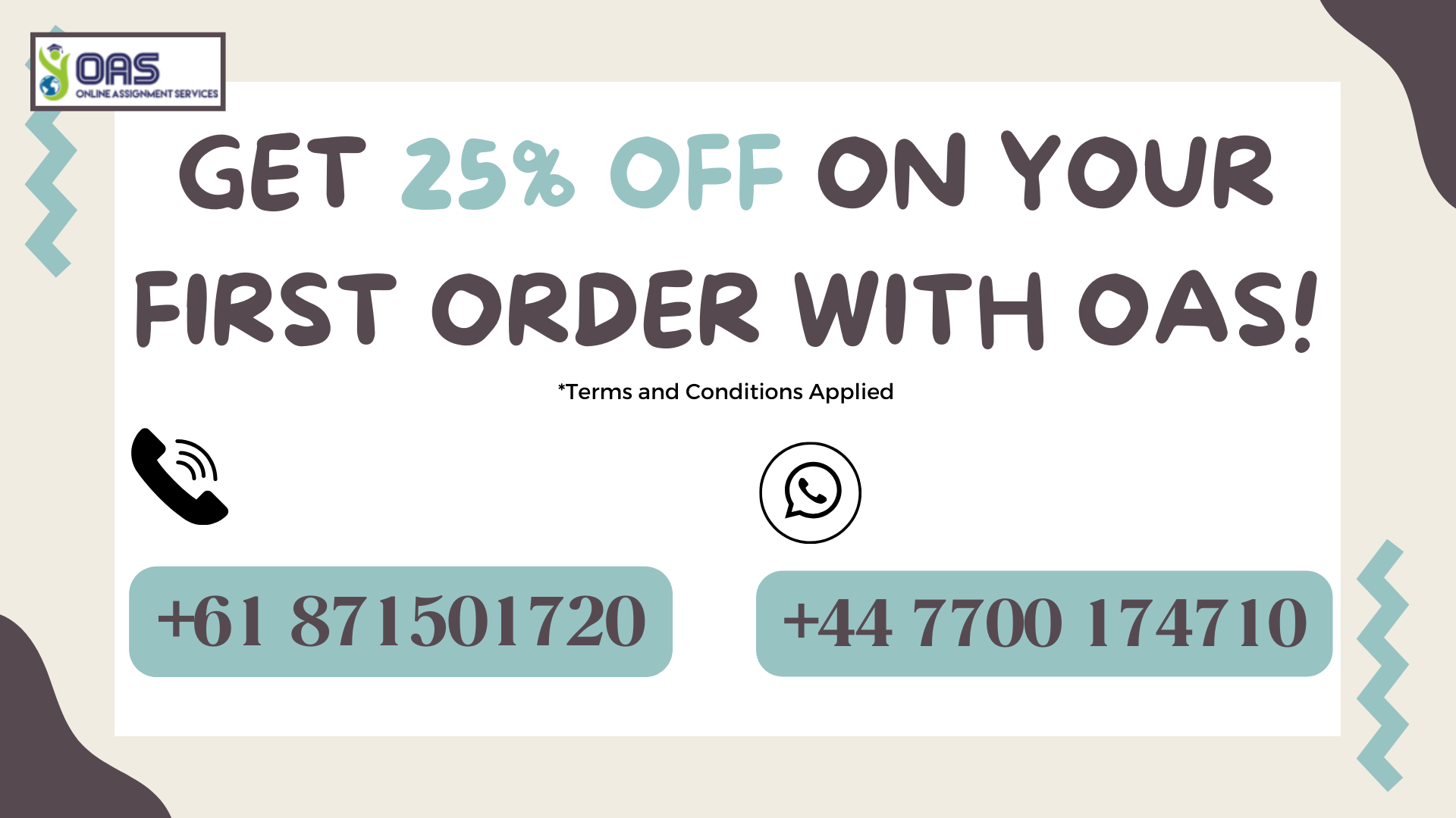 Get 25% off on your first order with us!