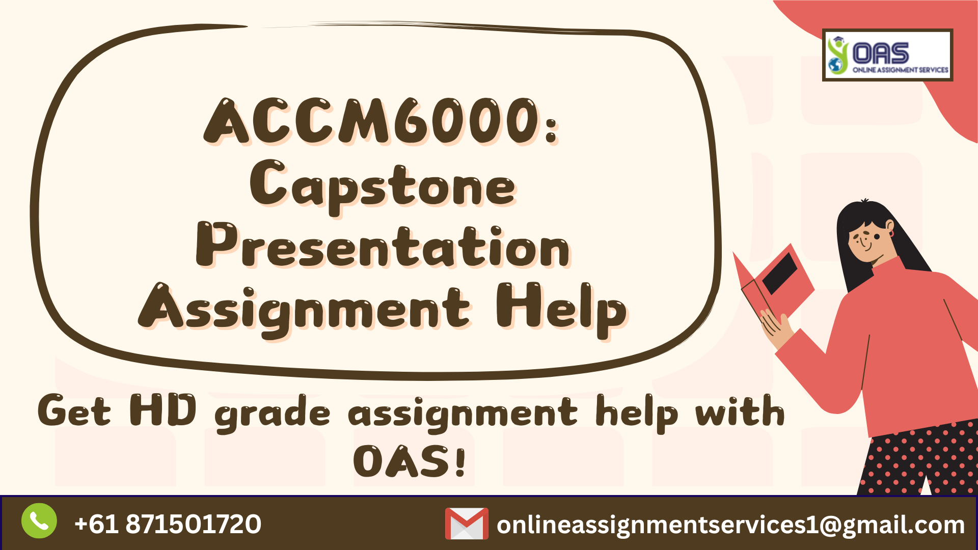 Buy ACCM6000 Capstone Presentation Assignment Help in Australia with OAS.