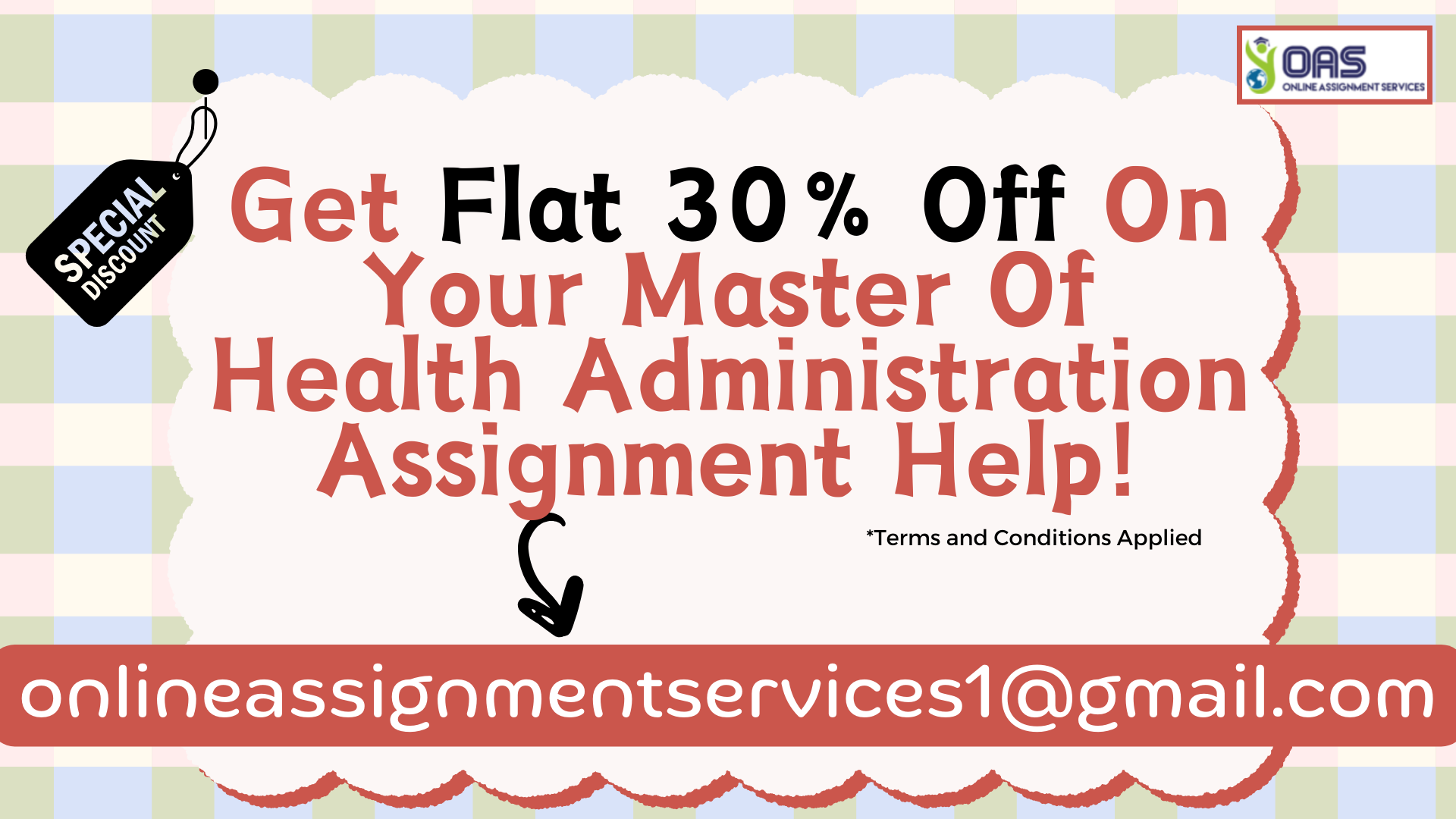 Get flat 30% off on your master of Health administration assignment help with OAS.