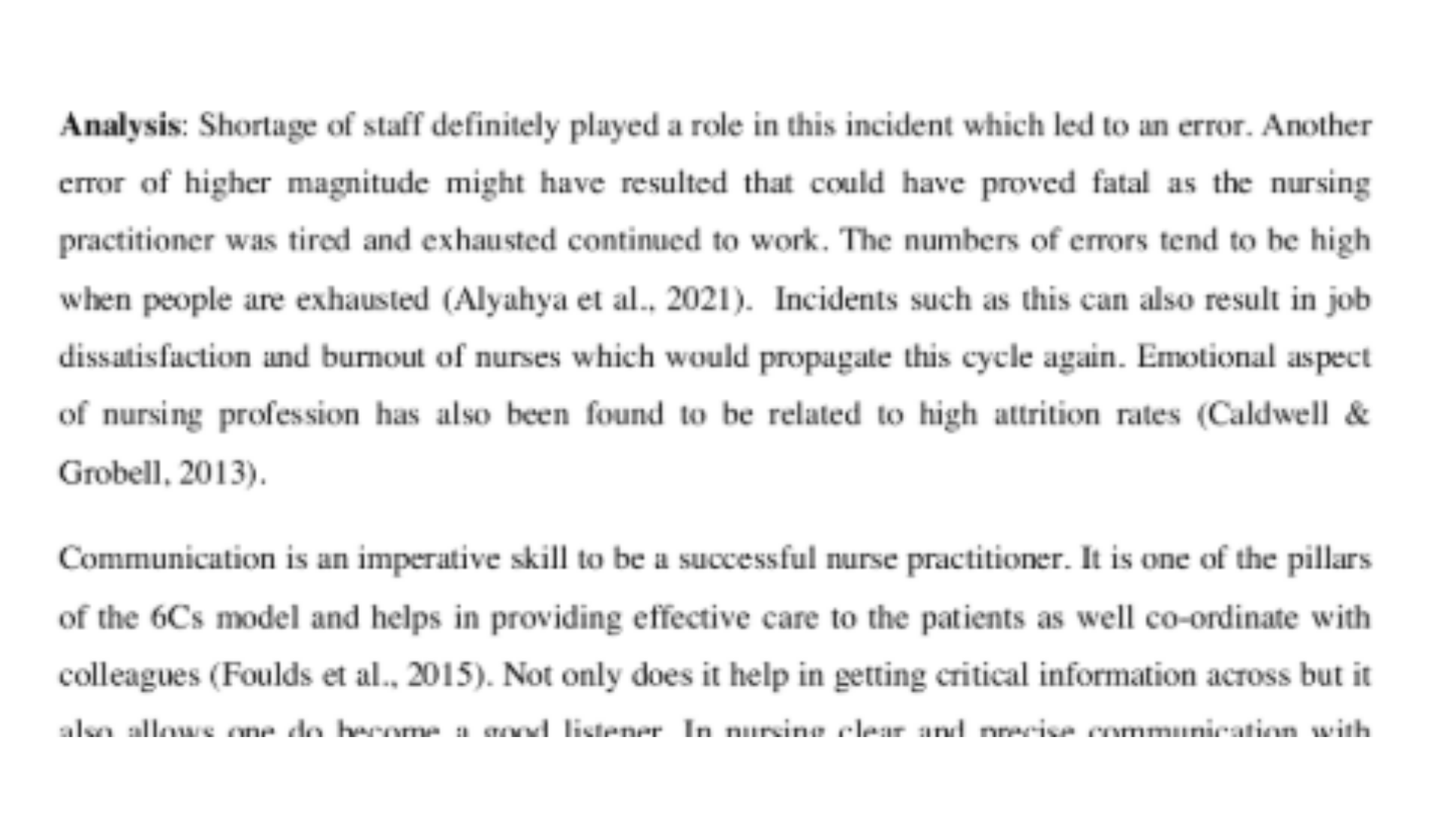 Clinical Project Reflective Journal Analysis