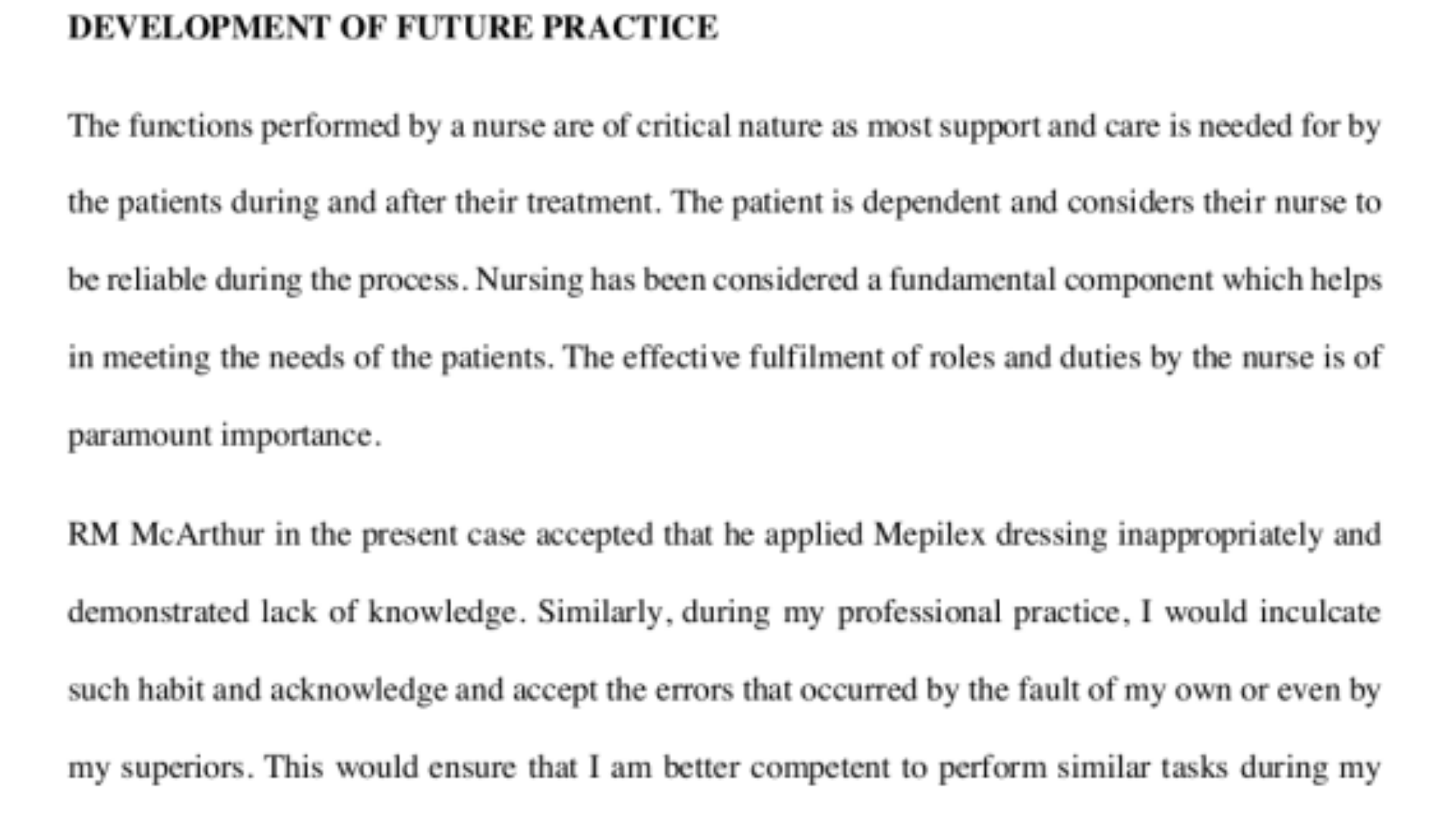 NURS3002 Development of Future Practice