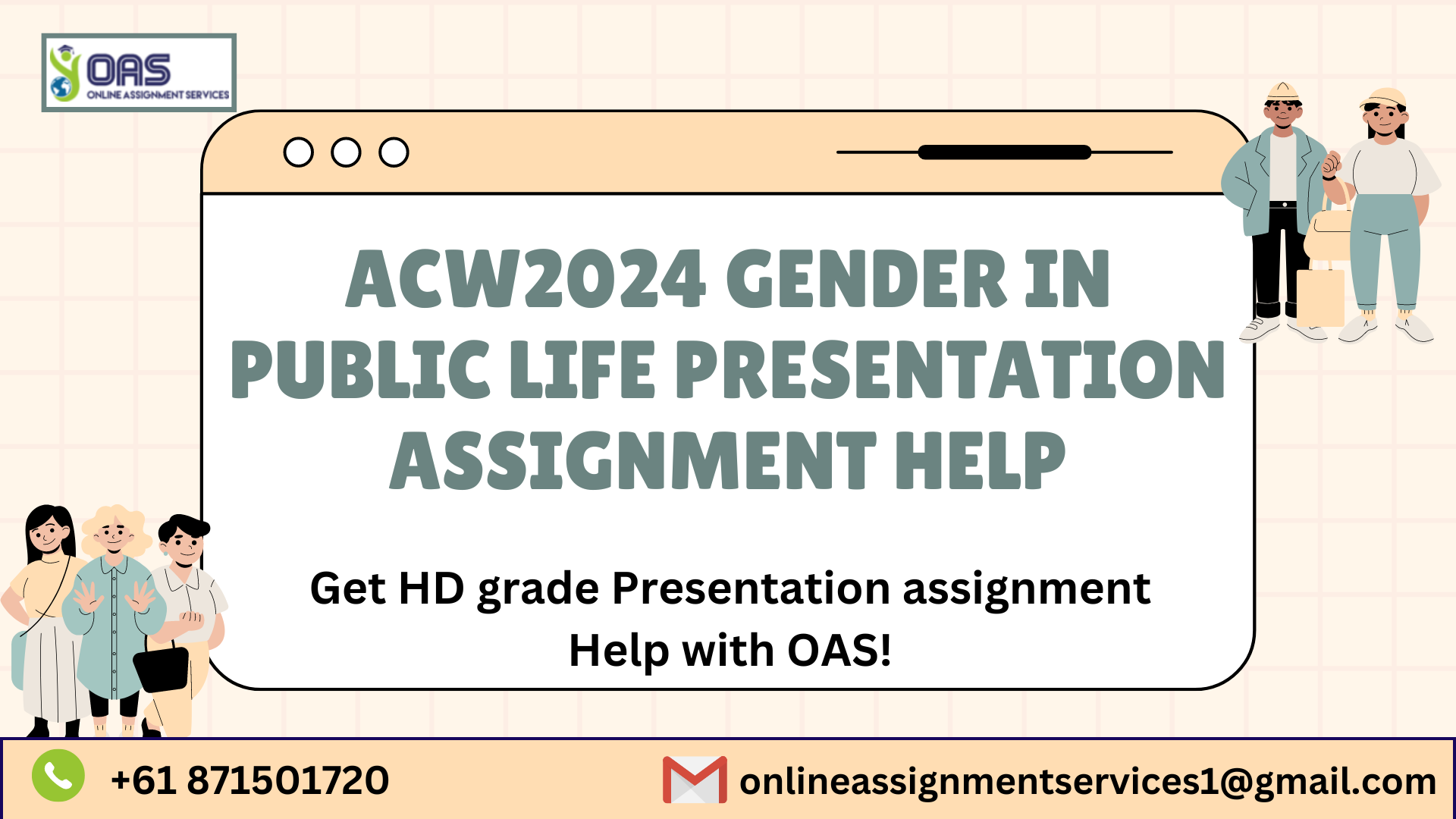 Buy ACW2024 Gender In Public Life Presentation Assignment Help in Australia with OAS.