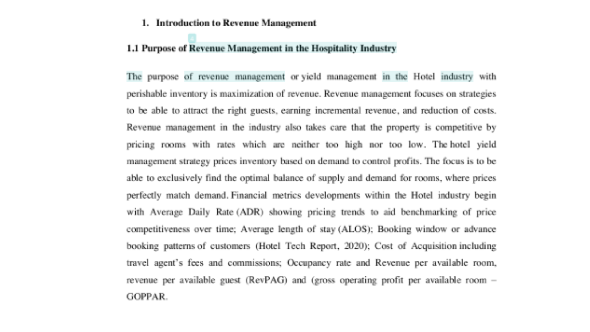 7252THS Introduction to Revenue Management