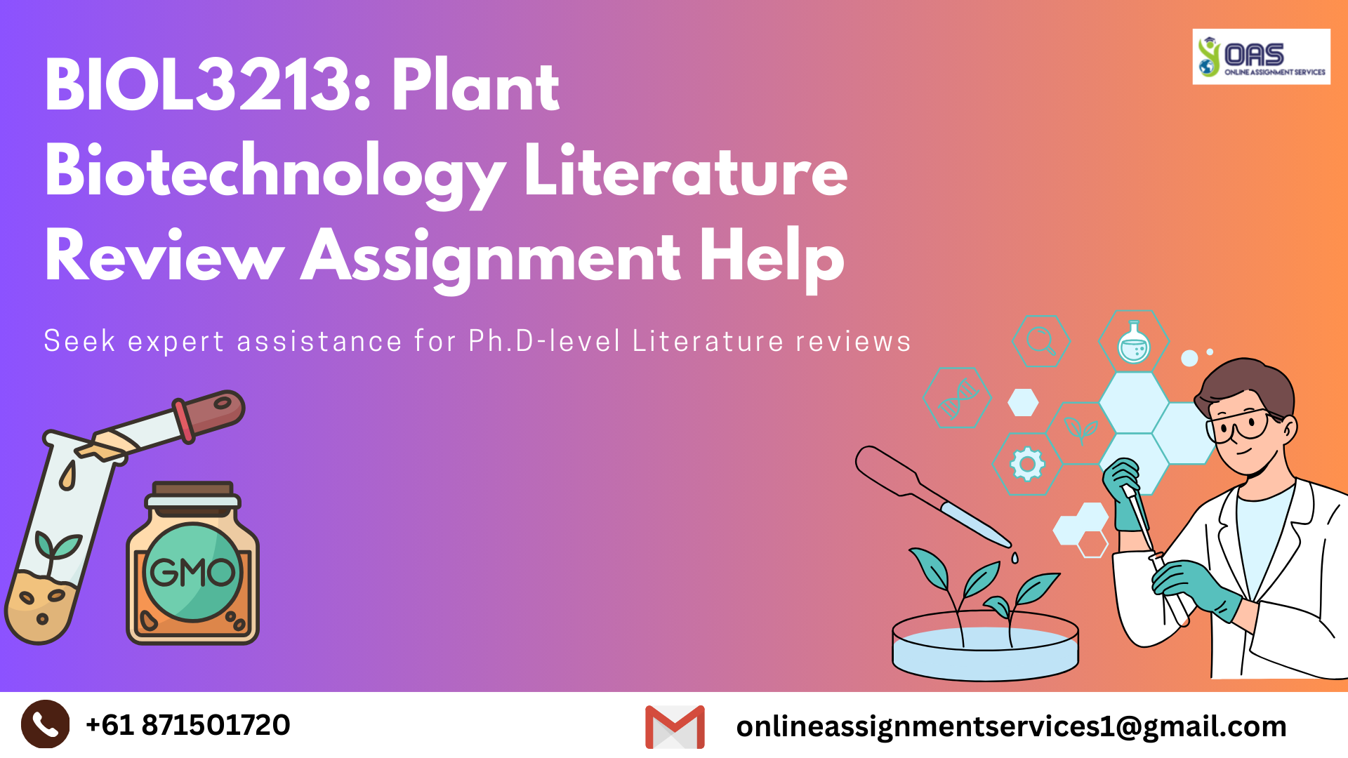 BIOL3213 Plant Biotechnology Literature Review Assignment Help