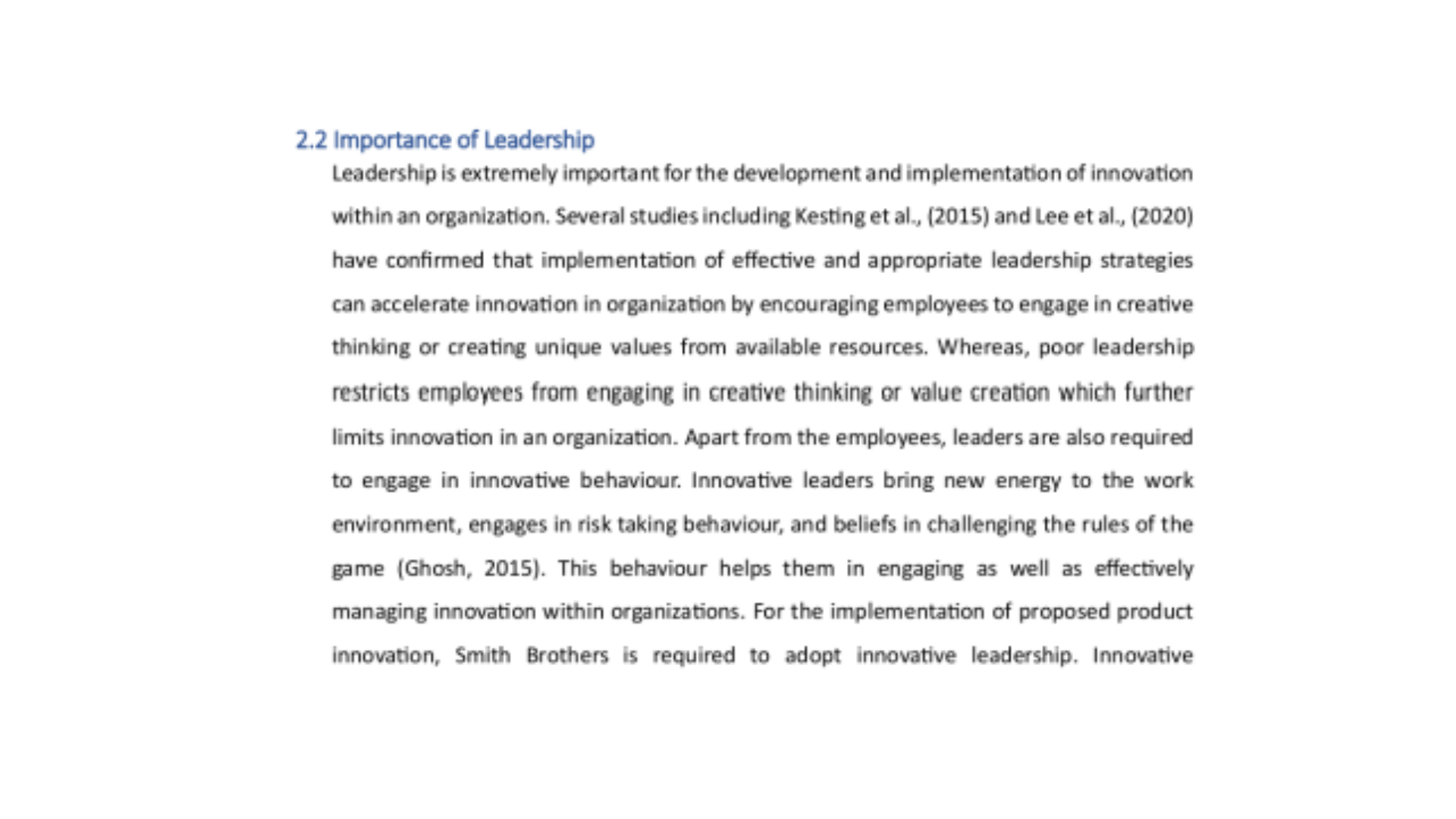 BU7030 Importance of Leadership