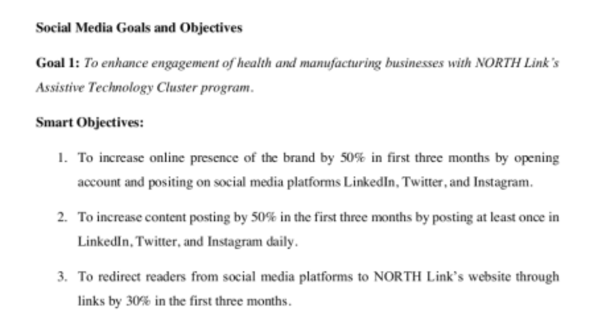 BUS2SMV Social Media Goals and Objectives