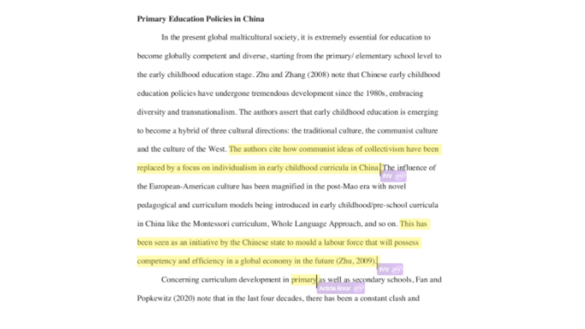 EDUC7101 Primary Education Policies in China