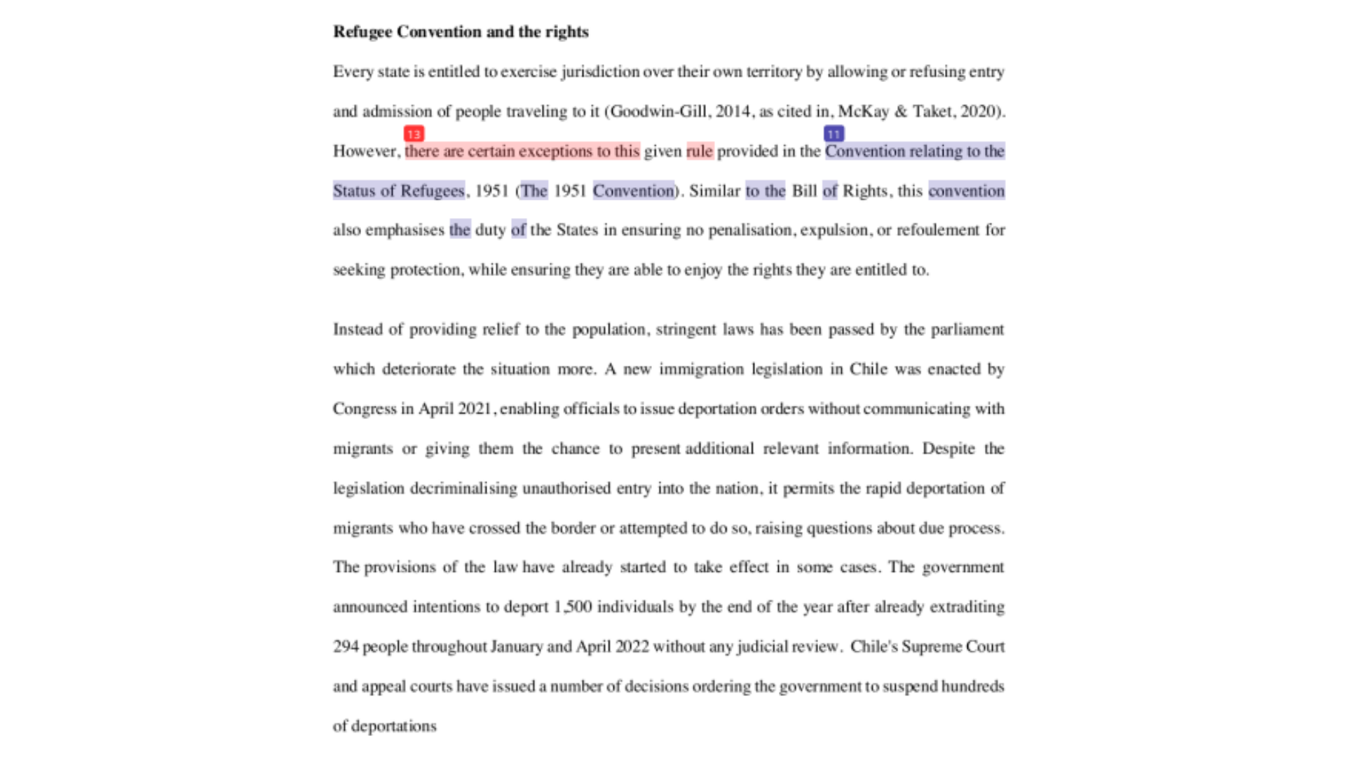 HSH728 Refugee Convention and the rights