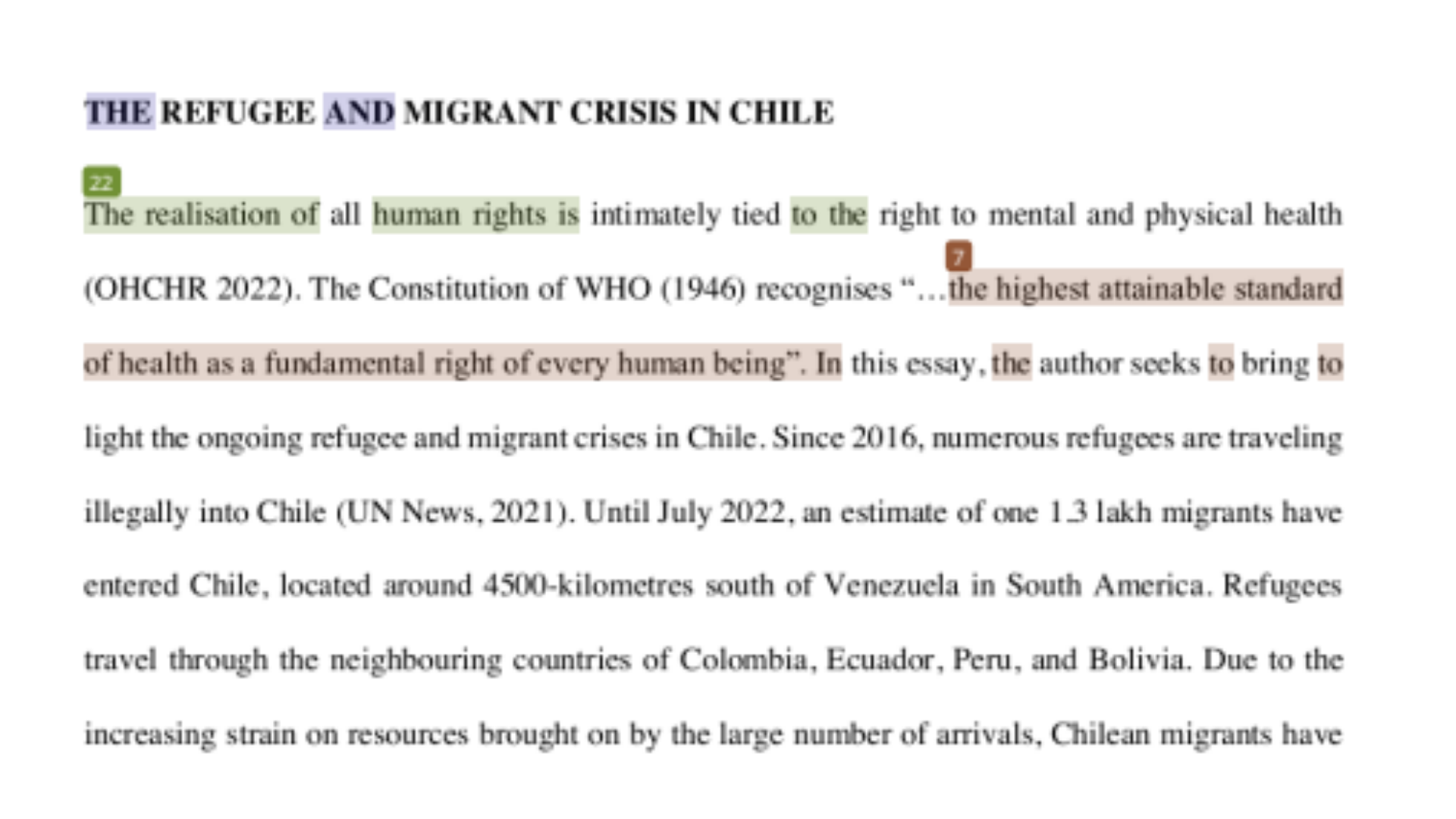 HSH728 The Refugee and Migrant Crisis in Chile