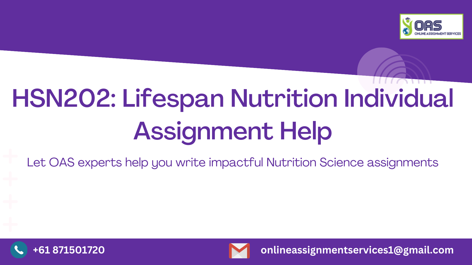 HSN202 Lifespan Nutrition Individual Assignment Help