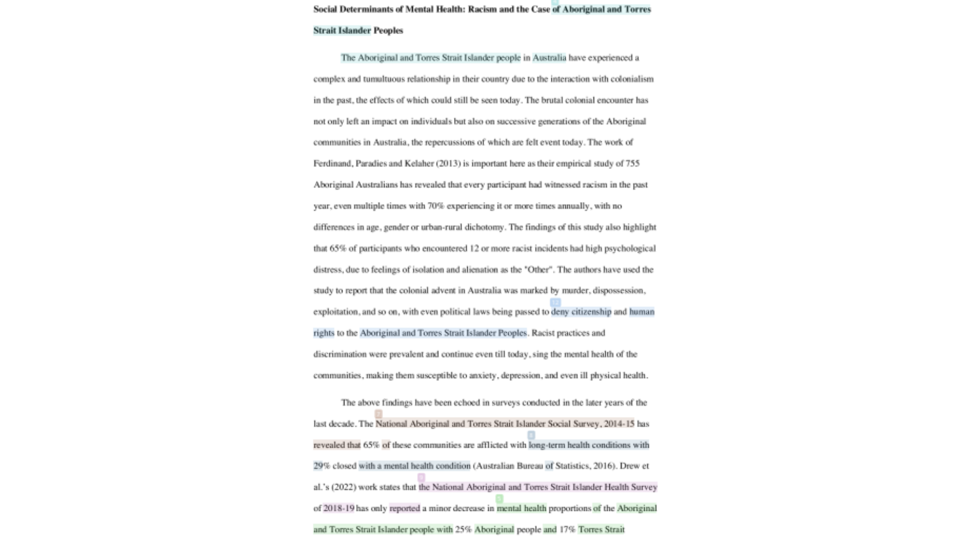 HSW1110 Social Determinants of Mental Health_ Racism and the case of Aboriginal and Torres Strait Islander Peoples