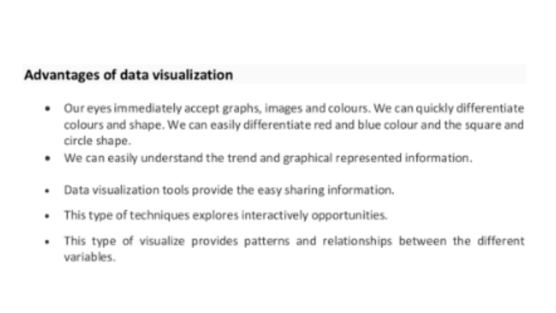 MBA504 Advantages of Data Visualization