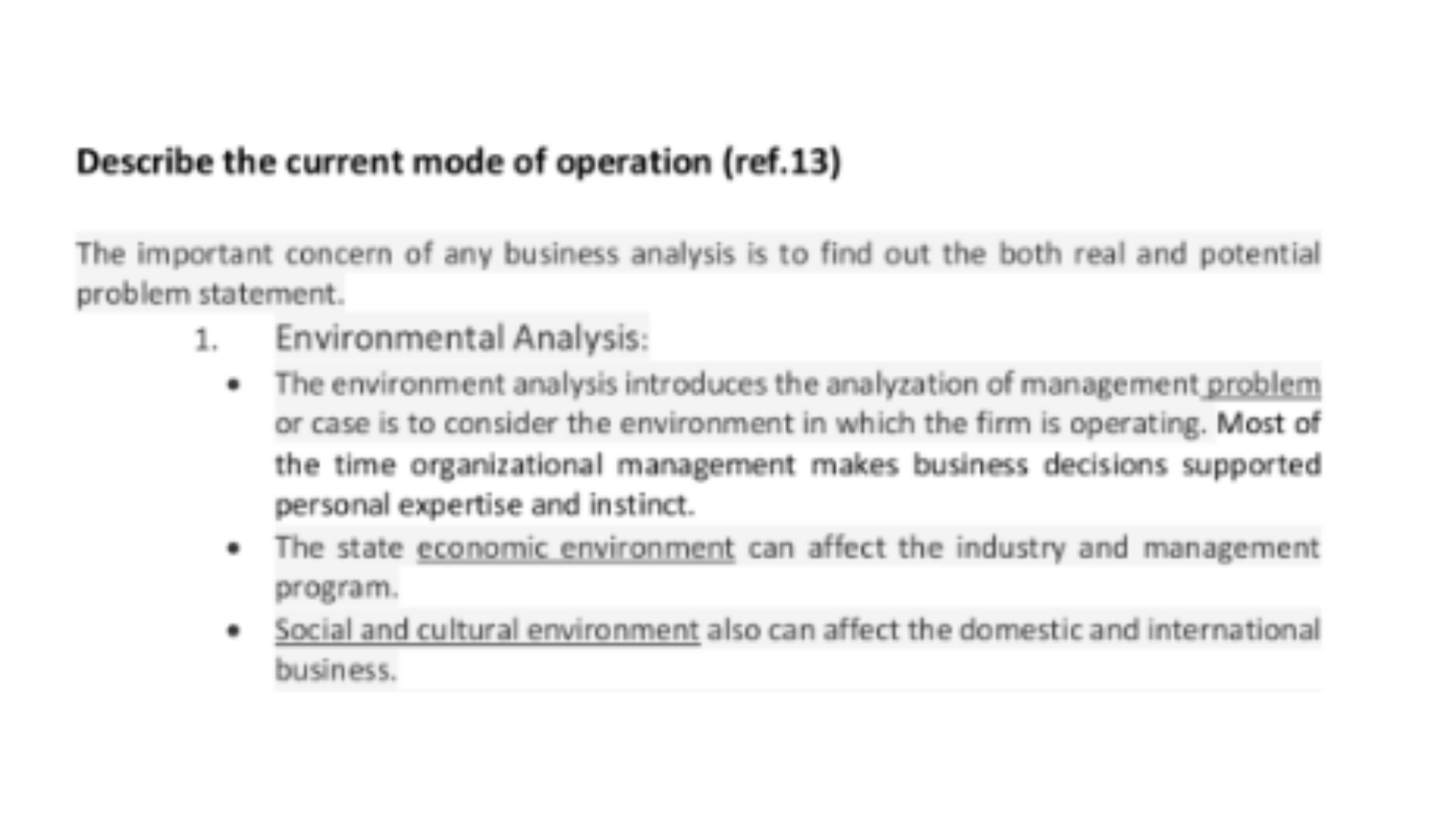 MBA504 Describe the current mode of operation