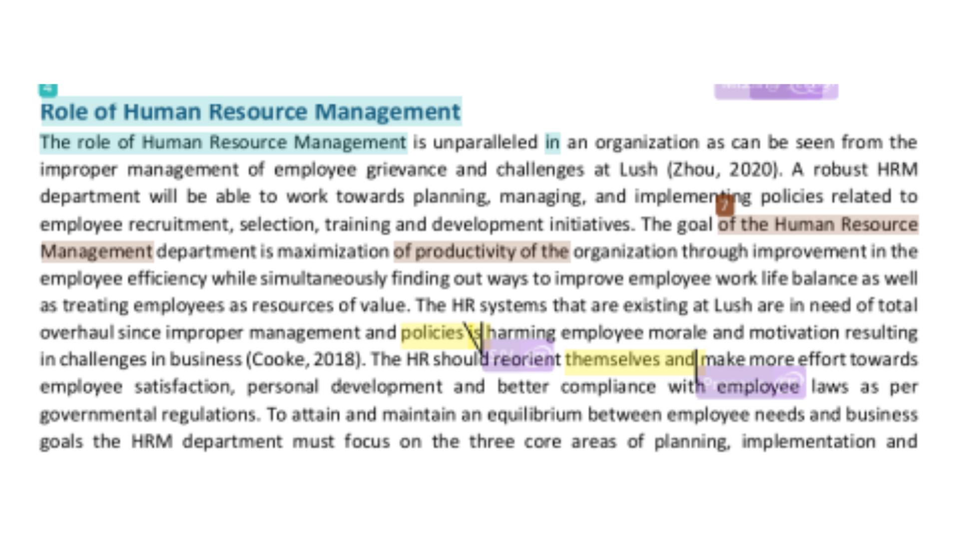 MBUS102 Role of Human Resource Management