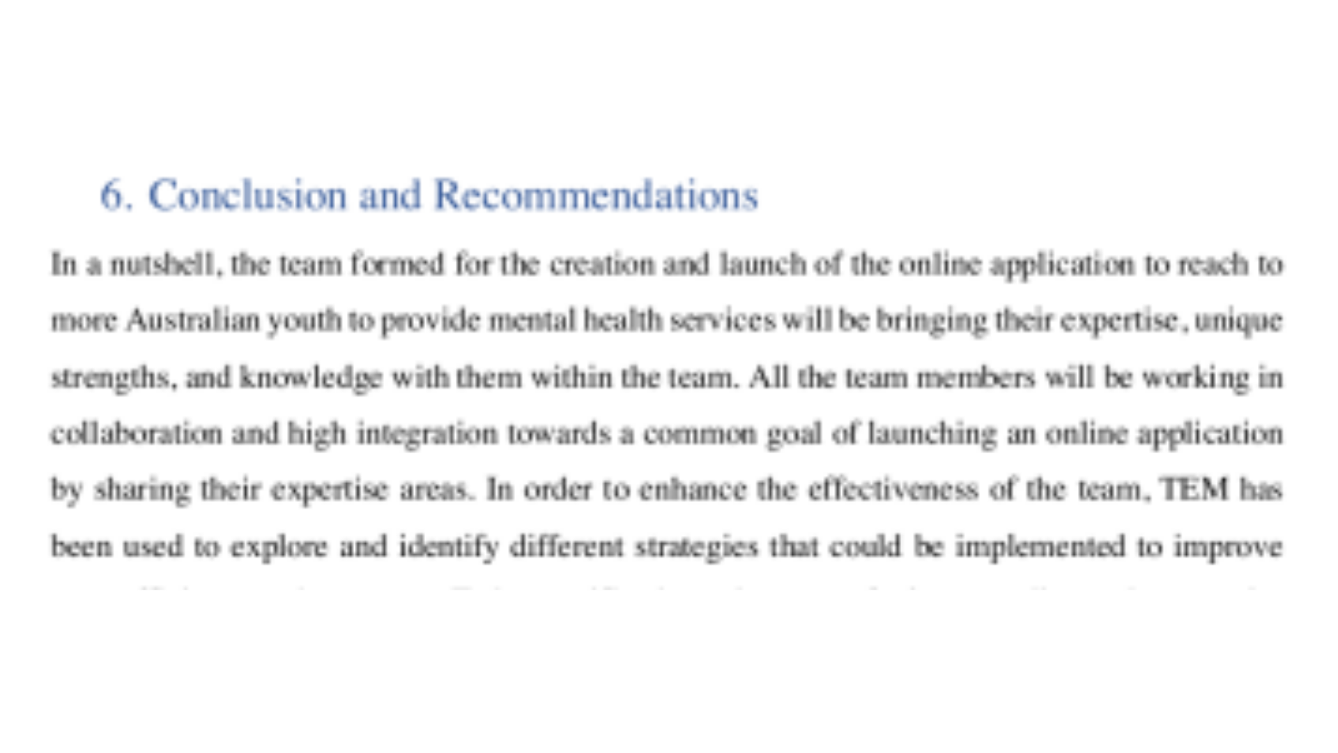 MGMT5002 Conclusion and Recommendations