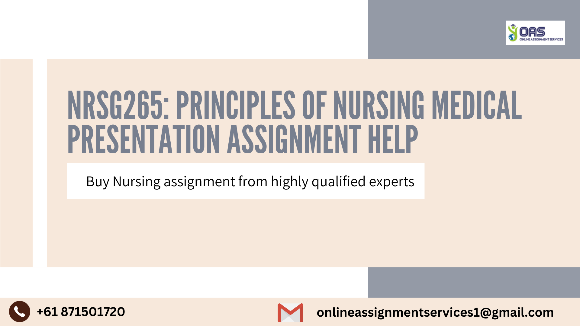 NRSG265 Principles of Nursing Medical Presentation Assignment Help