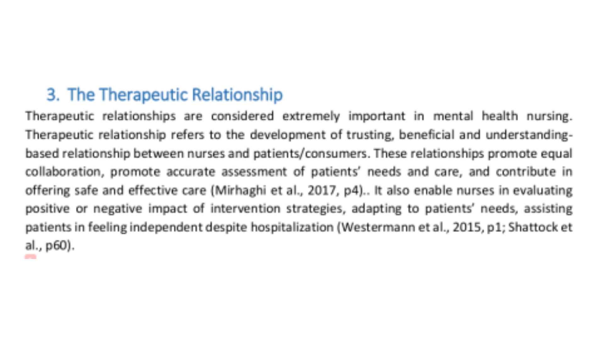 NSB204 The Therapeutic Relationship