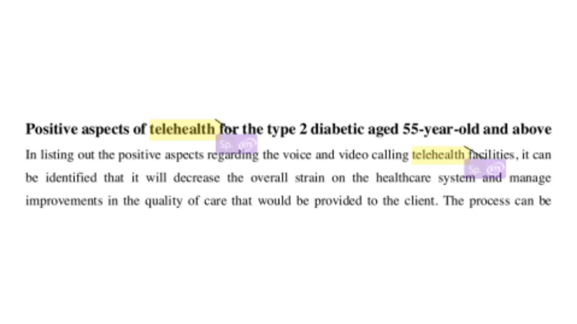 NSG3NCI Positive aspects of telehealth for the client