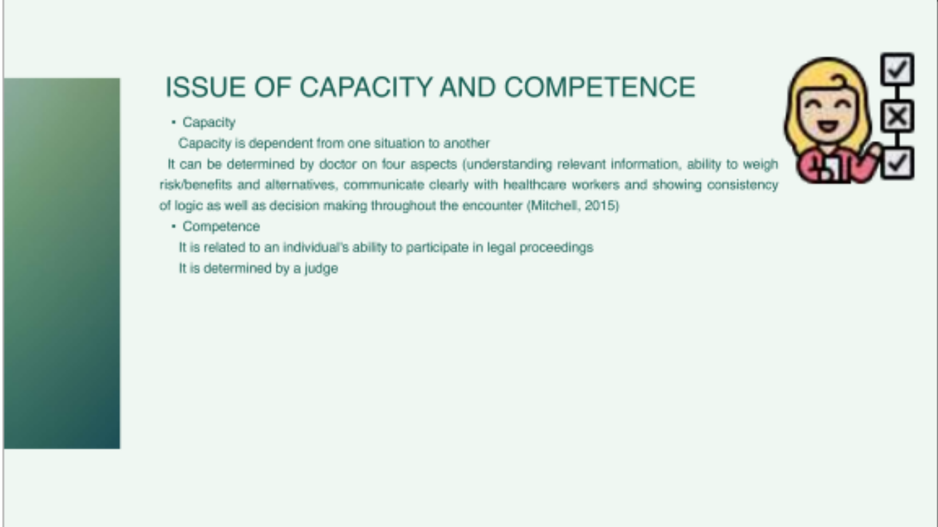 NUM1205 Issue of Capacity and Competence