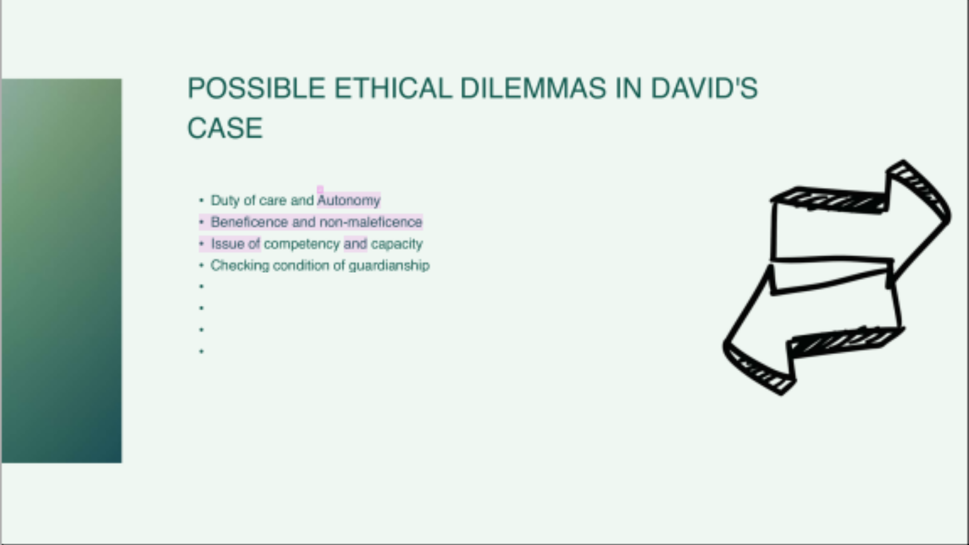 NUM1205 Possible ethical dilemmas associated with the clinical scenario