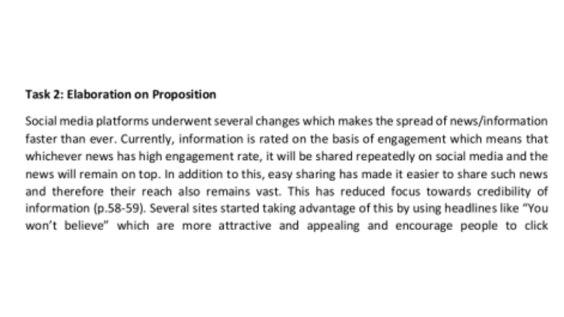 POL1000 Task 2 Choose and Elaborate on a Proposition