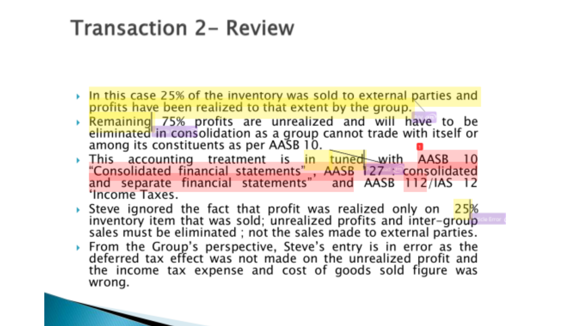 ACCT6005 Transaction 2 Review