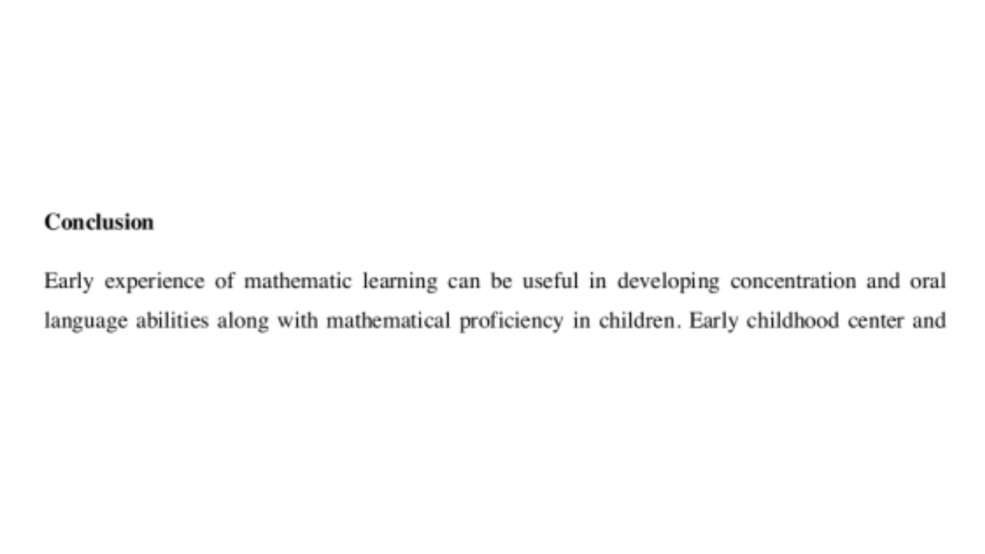 EDEC113 Conclusion