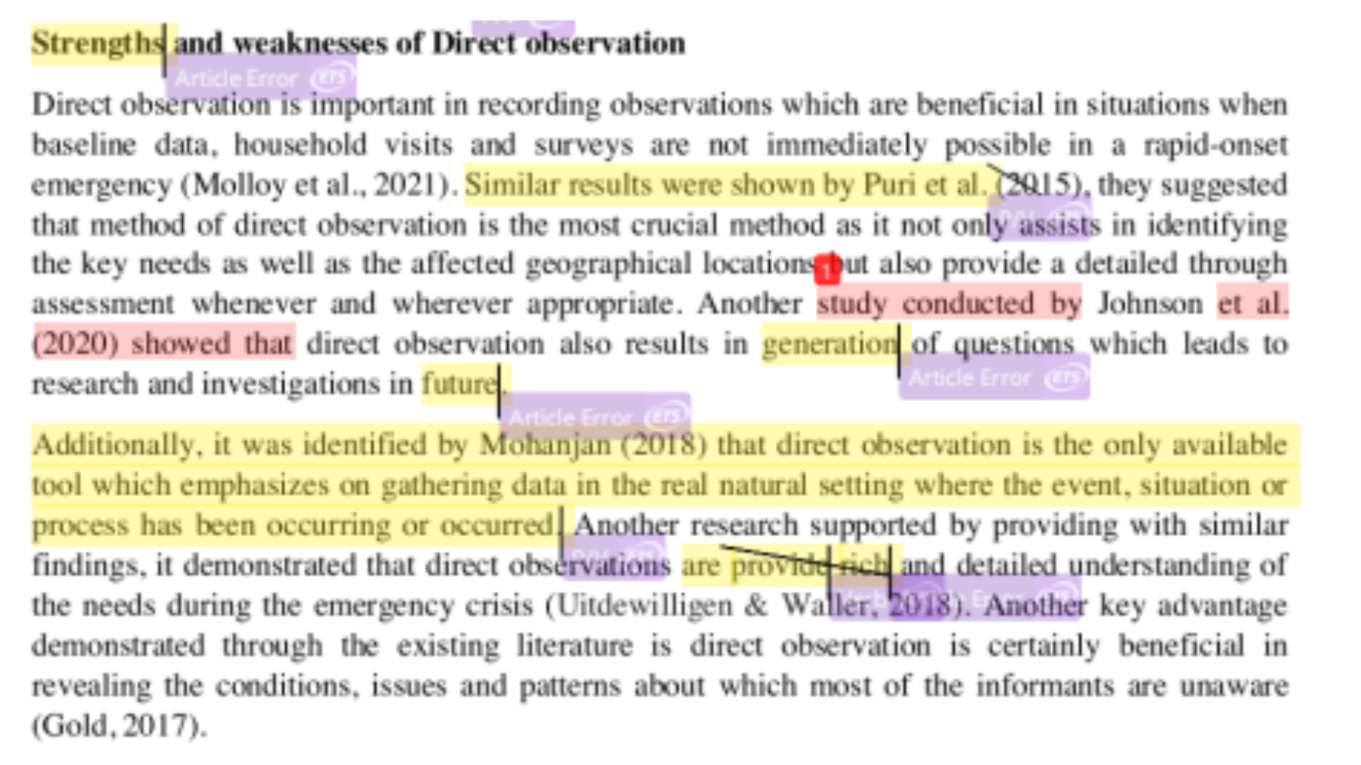 HAD250 Strengths and Weakness of Direct Observation